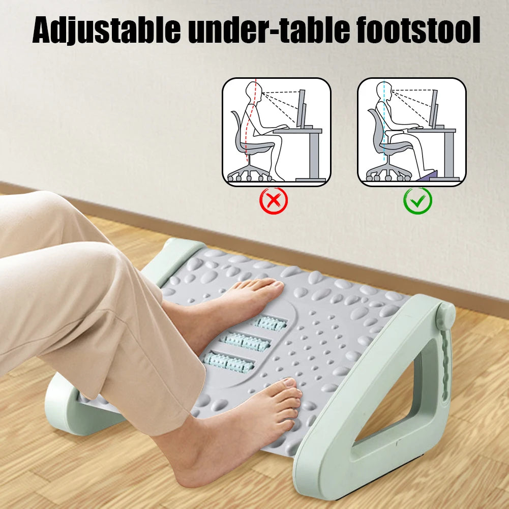 Repose-pieds ergonomique de bureau, repose-pieds Portable sous le bureau, tabouret pour la maison, le bureau, le travail, repose-pieds avec rouleaux de Massage