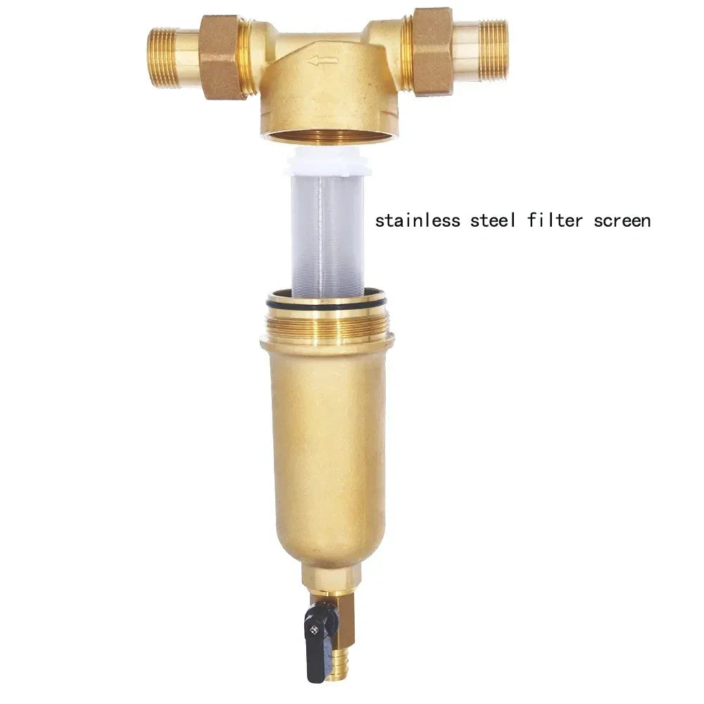 Prefiltro de latón para toda la casa, tubería de agua del grifo para el hogar, calentador de agua a Gas, caldera de calefacción por suelo radiante, purificador de agua para el hogar