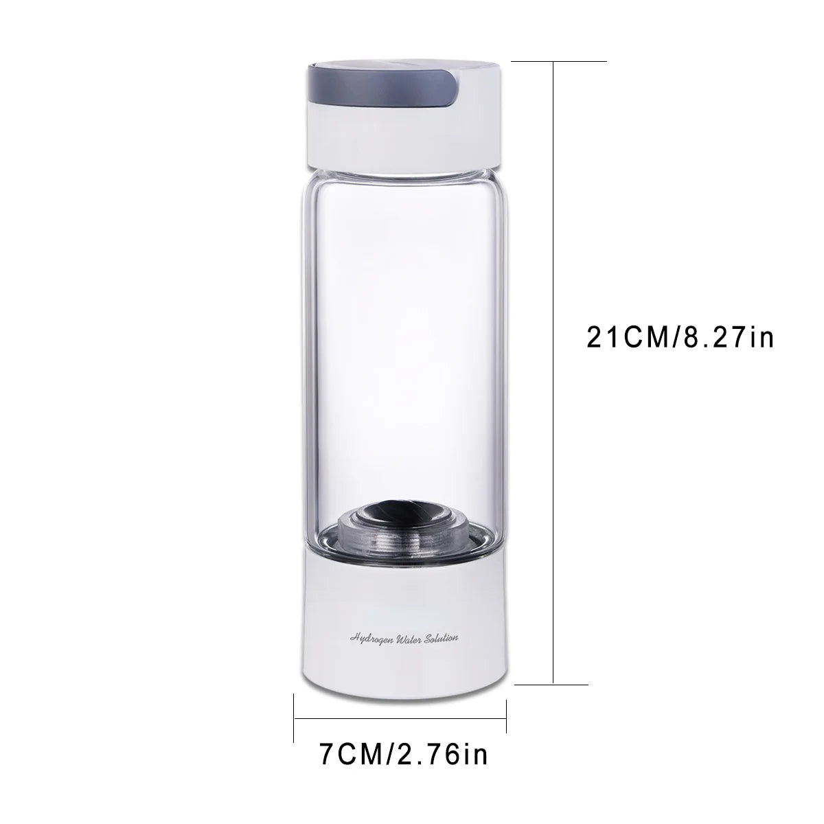 Hydrogen Rich Water Generator Bottle Glass Cup body  DuPont SPE/PEM Dual Chamber Maker lonizer - H2 Inhalation device 380ML