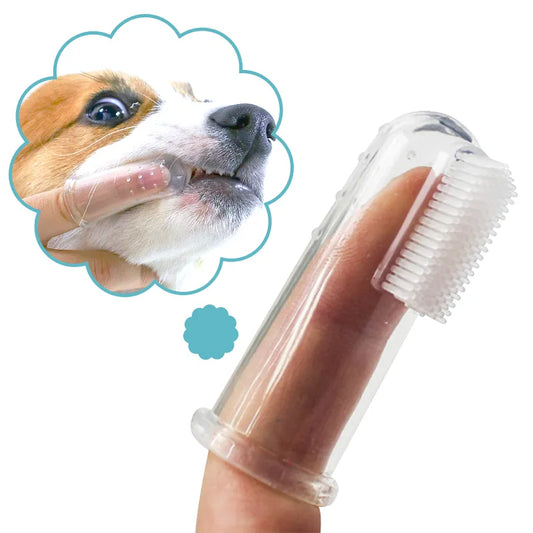 Brosse à dents Super douce pour animaux de compagnie, brosse pour chien en peluche, mauvaise haleine, tartre, outil de soins des dents, nettoyage pour chiens et chats, gel de silice, fournitures pour animaux de compagnie