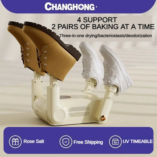 Sèche-chaussures électronique à quatre supports, 220V, Intelligent, température constante, UV, pliable, évolutif, pour bottes