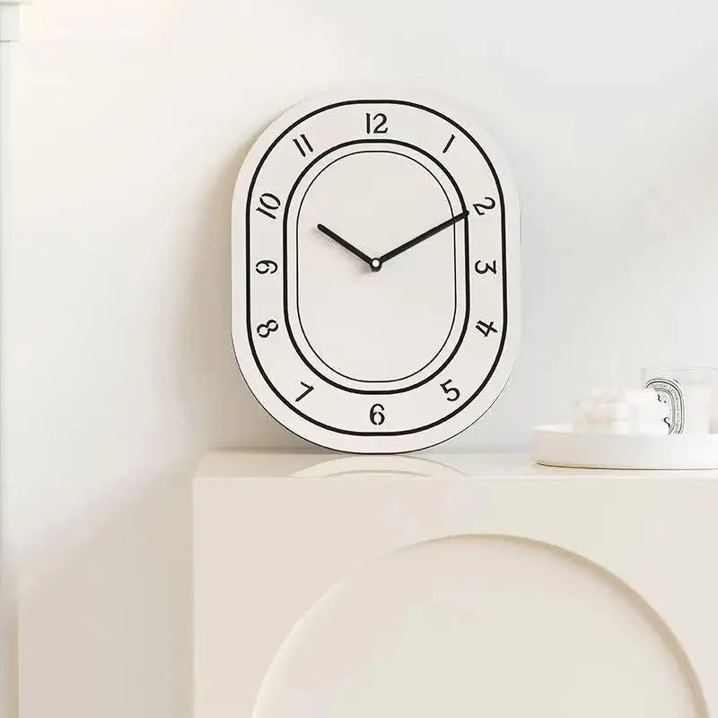 Reloj de pared blanco minimalista creativo, decoración artística de pared acrílica coreana a la moda, escritorio para el hogar, reloj para el salón, decoración