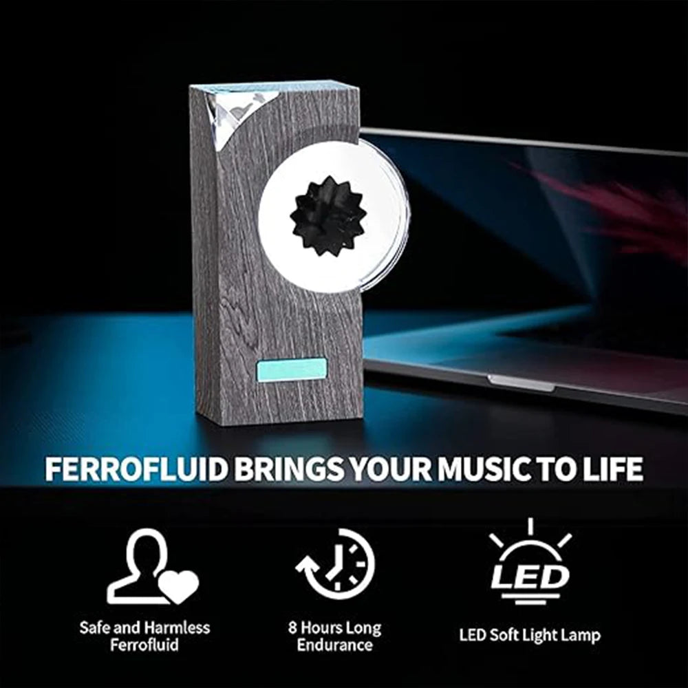 Luz de ritmo musical ferrofluido, lámpara de ritmo musical ferrofluido bailando, compañero de música, cambios de fluido magnético con sonido