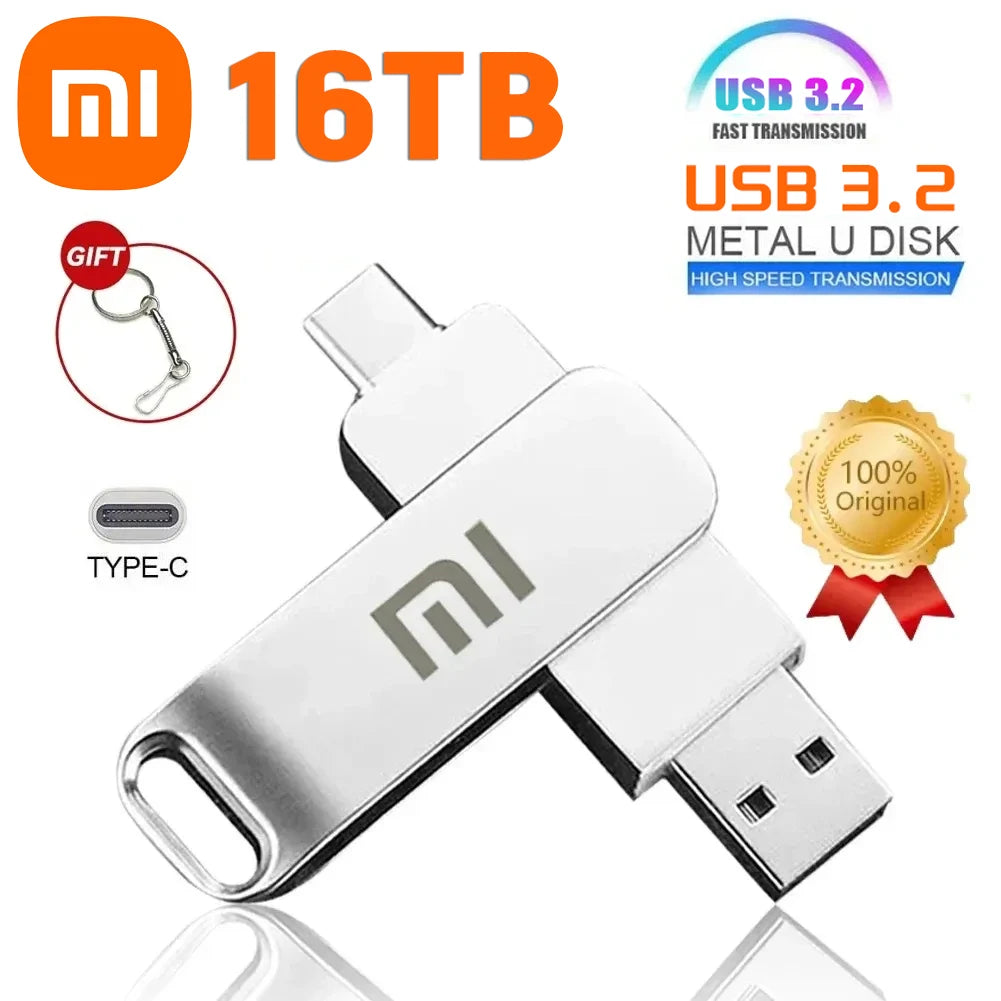 Xiaomi 16 to USB 3.2 Flash lecteurs haute capacité transfert haute vitesse clé USB carte mémoire clé USB disque mémoire étanche