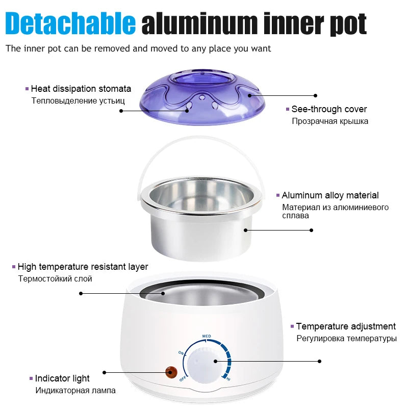 Chauffe-cire pour épilation, chauffe-cire, Pot de trempage, Machine de fusion de cire, épilation à la paraffine