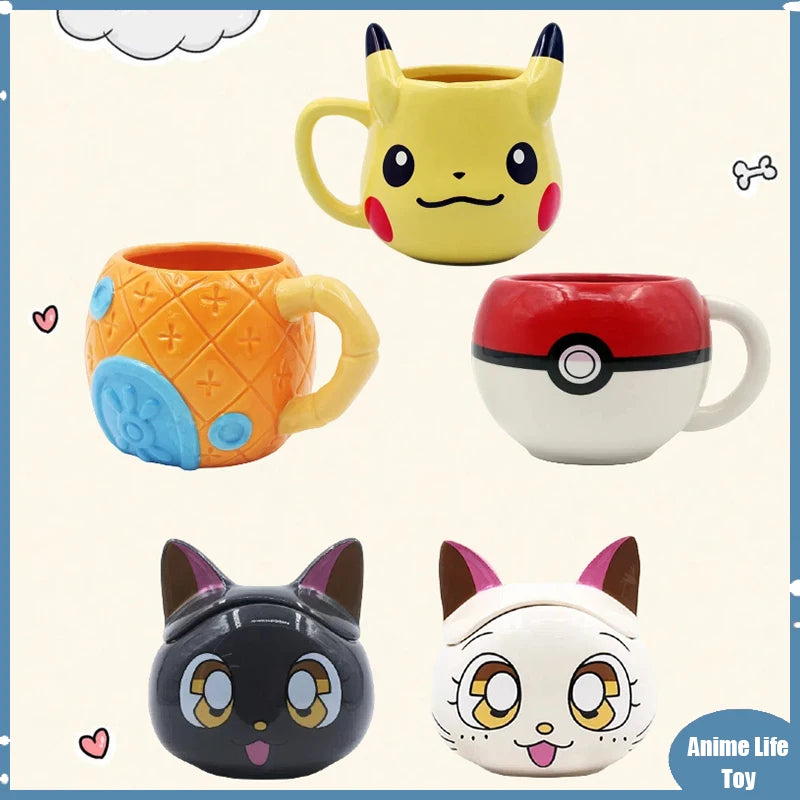 Tazas creativas de dibujos animados de Sailor Moon, Taza de cerámica para té y café, Taza de leche, botella de agua de gran capacidad, taza de agua para jugo