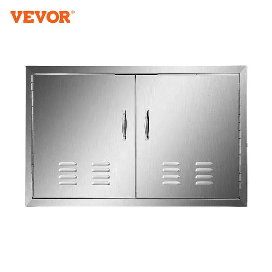 VEVOR Puerta de cocina exterior de varios tamaños, acero inoxidable con ventilación, gabinete de almacenamiento impermeable, caja fuerte duradera para isla de barbacoa