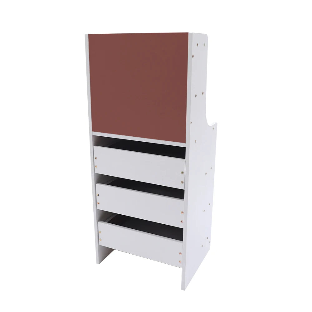 Mesita de noche moderna con almacenamiento para dormitorio, cómoda blanca, organizador, mesita de noche, muebles con 3 cajones