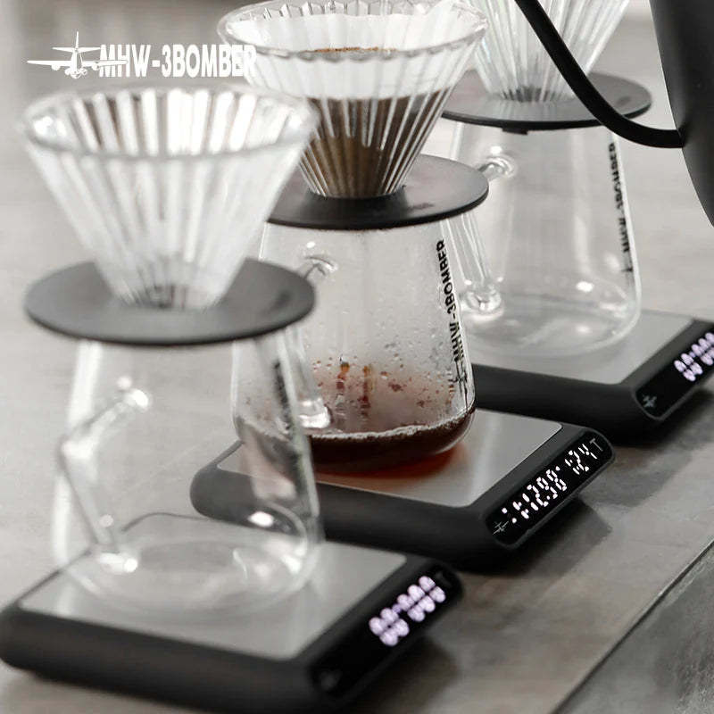 Báscula de café Espresso por goteo inteligente MHW-3BOMBER con temporizador automático, carga USB, báscula electrónica para cocina, accesorios para Barista en casa y café