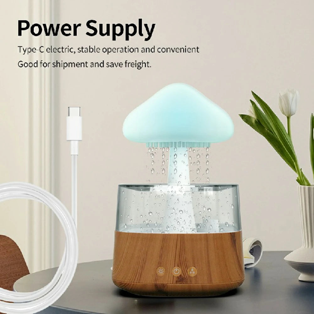 Humidificateur d'air en forme de champignon et de nuage de pluie, veilleuse colorée, hydrate la peau, soulage la Fatigue, cadeaux pour la famille et les amis, 450ML