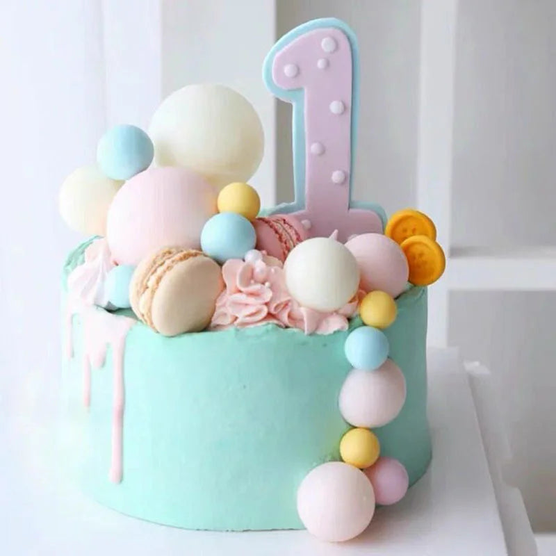 Décoration de gâteau en forme de boule d'or et d'argent, 20 pièces, décoration de gâteau de joyeux anniversaire, drapeau de Cupcake à faire soi-même, décor de boule de noël de mariage, décoration d'anniversaire