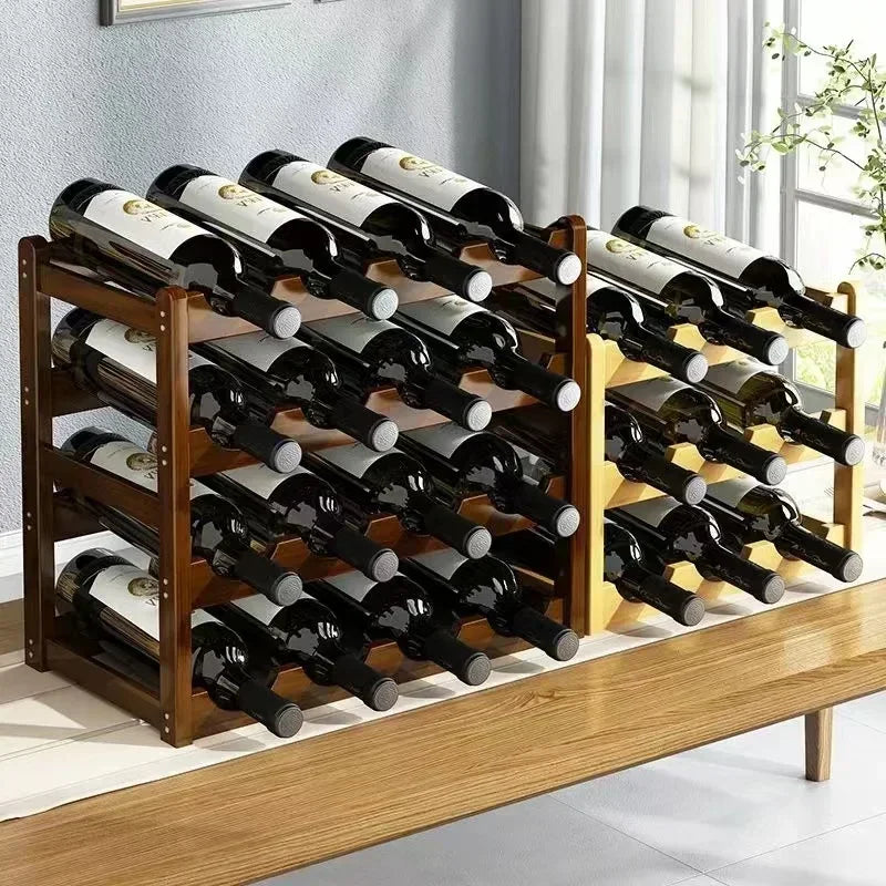 Casier à vin rouge décoration ménage grille présentoir à vin Table créative casier à bouteilles de vin Simple armoire à vin assembler StorageRack