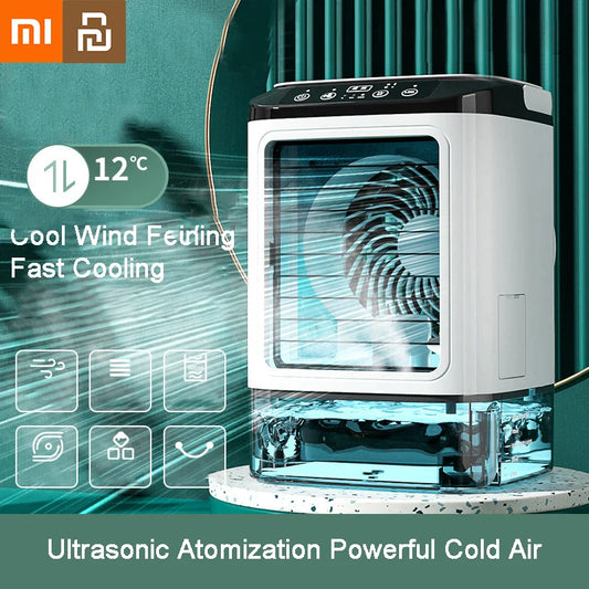 Xiaomi Youpin-ventilador de aire acondicionado de escritorio, ventilador eléctrico de refrigeración por pulverización Dual, Enfriador de aire, refrigeración portátil USB de gran capacidad