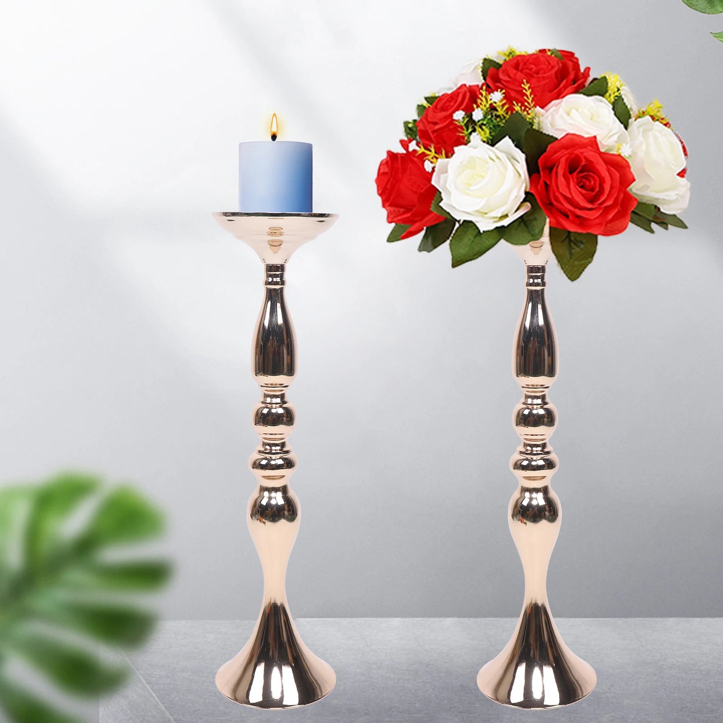 10pcs 50CM Gold Centerpieces for Wedding Candle Holder Flower Stand Rack Vase 50CM 10PCS Centerpieces for Wedding Candle Holder