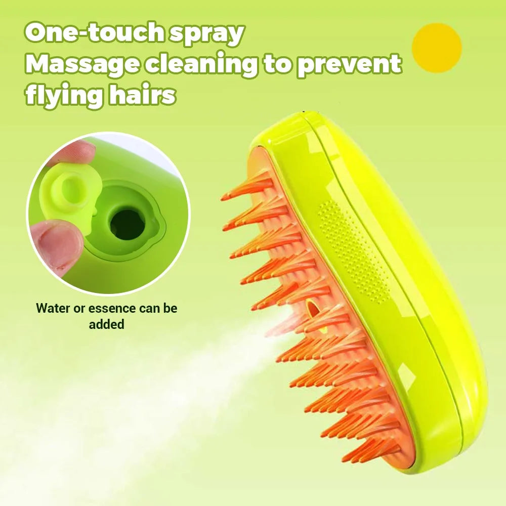 Brosse à vapeur pour chat 3 en 1, brosse à vapeur pour chien, Spray électrique, brosses à poils de chat pour Massage, peigne de toilettage pour animaux de compagnie, peignes d'épilation