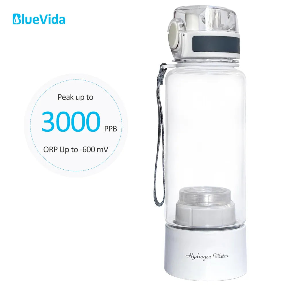 Nuevo generador de agua de hidrógeno SPE y PEM de estilo deportivo Bluevida, H2 de hasta 3000 ppb y botella de agua de hidrógeno de gran capacidad