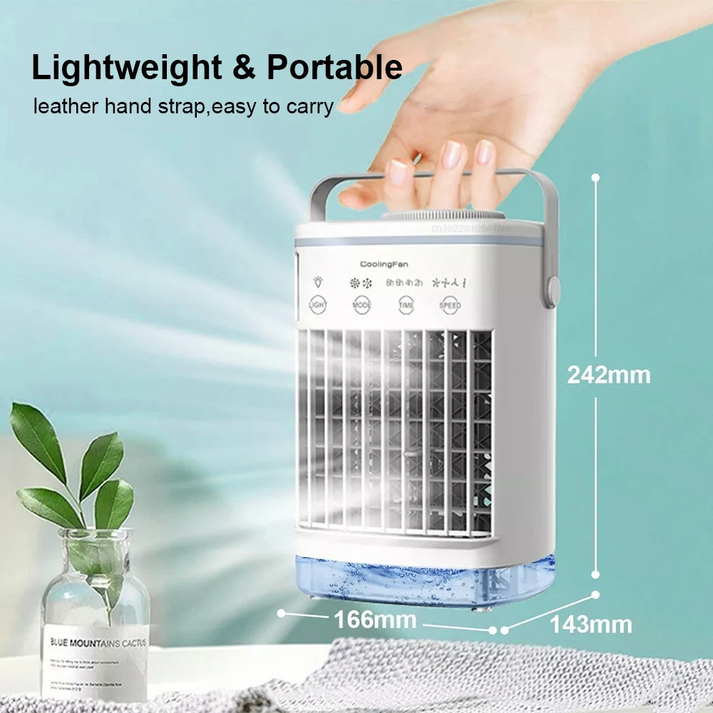 Aire acondicionado portátil Mini enfriador de aire ventilador de aire acondicionado USB 700ml ventilador de refrigeración de aire de agua helada con humidificador para dormitorio