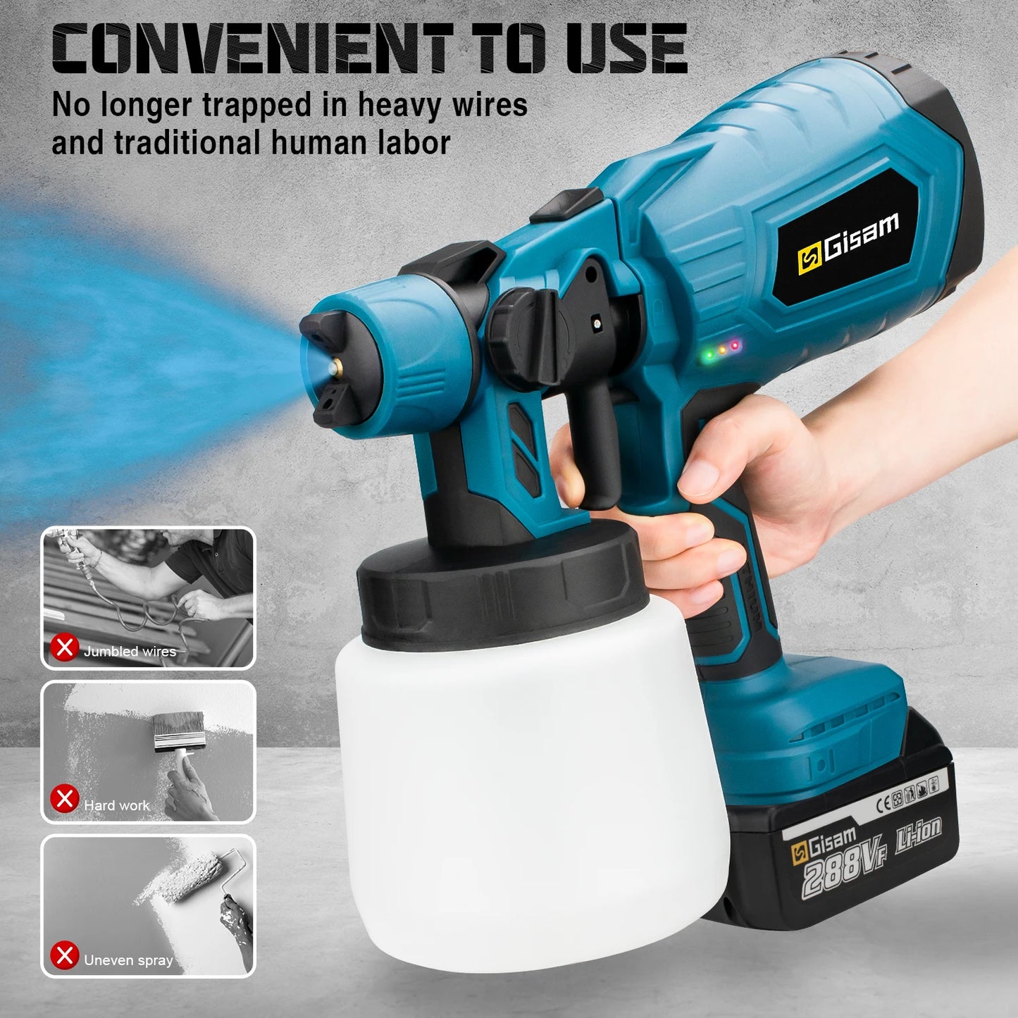 Makita – pistolet de pulvérisation électrique sans fil, haute puissance, pulvérisateur de peinture HVLP, meubles automobiles, revêtement en acier, aérographe pour batterie 18V, 1000ML