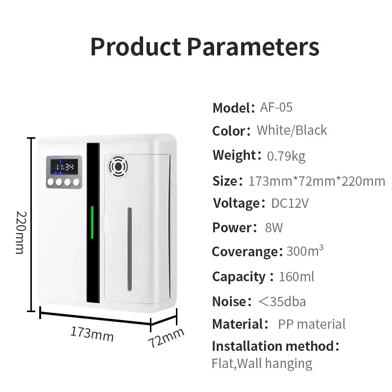 NAMSTE 300m³ diffuseur d'arôme d'huile essentielle électrique Machine de parfum d'arôme huile d'arôme de pulvérisation automatique pour le bureau d'hôtel à la maison