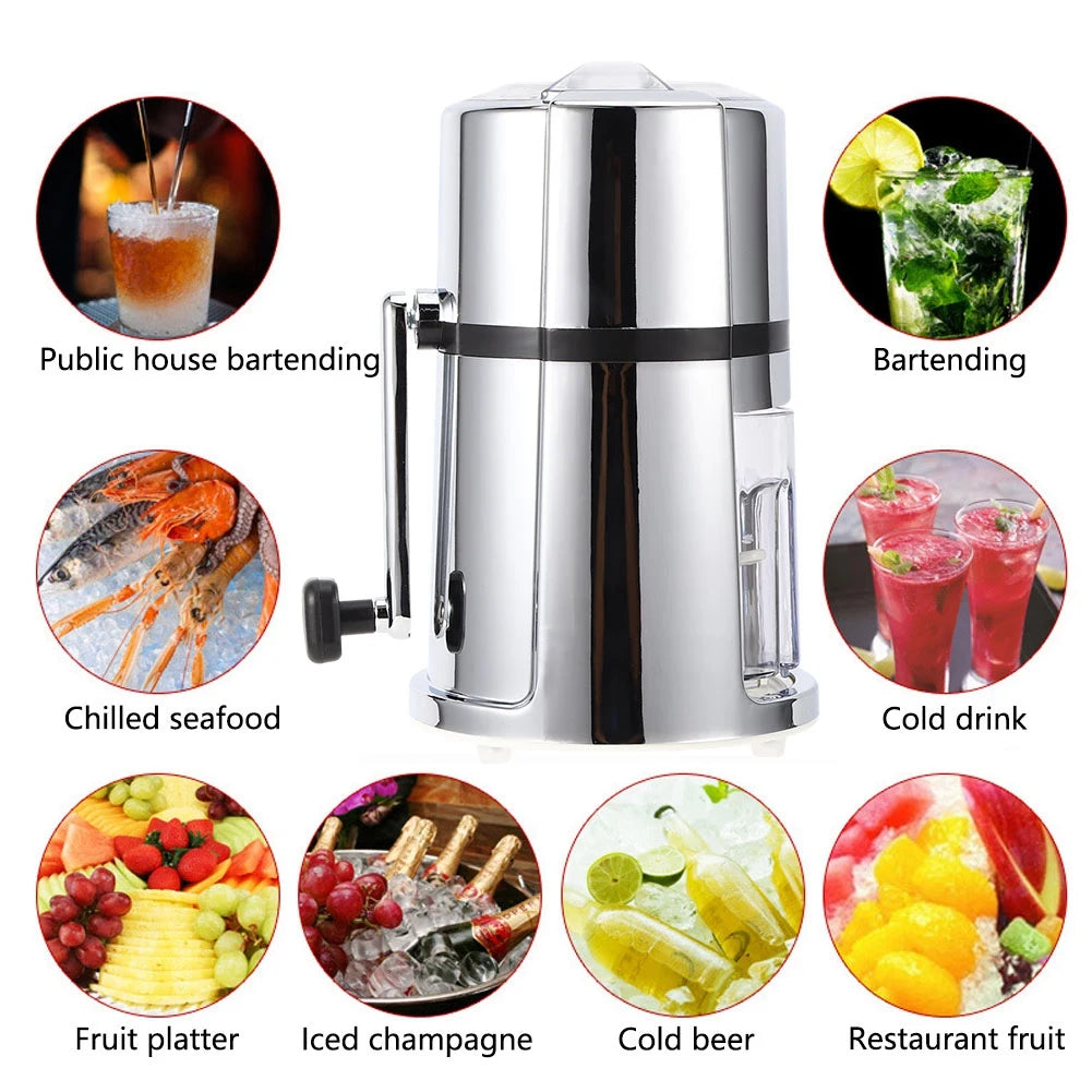 Portable Manual Ice Crusher Multi-function Hand Shaved Ice Machine Ice Chopper for Home Kitchen Commercial Bar Ice Maker Tools