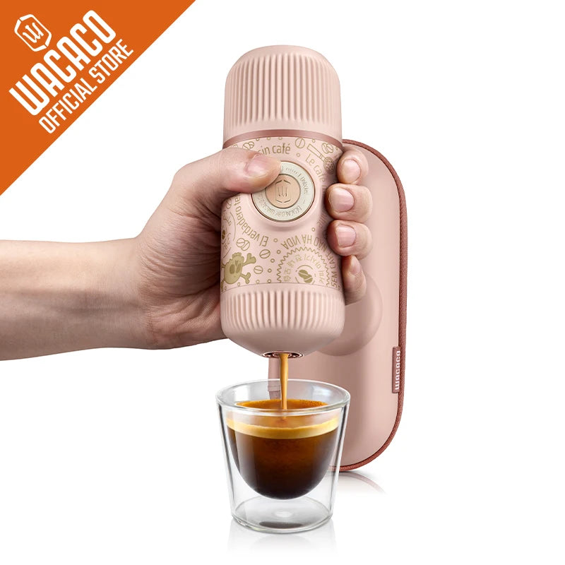 WACACO Nanopresso Dark Souls, Portable Espresso Maker, Bundled with Protective Case, Upgrade Version of Minipresso