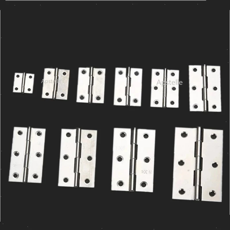 2Pcs Stainless Steel Flat Hinge Cabinet Doors 1 inch 1.5 inch 2inch 2.5 inch 3inch 4inch Windows Hinge Wooden Box Mini Hinge