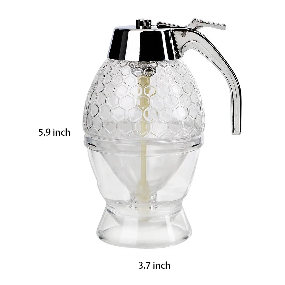 Japanese Style Honey Jug Honey Jar Squeeze Bottle Sharp Spout Honey Bottle Acrylic Honey Jam Press Dispenser