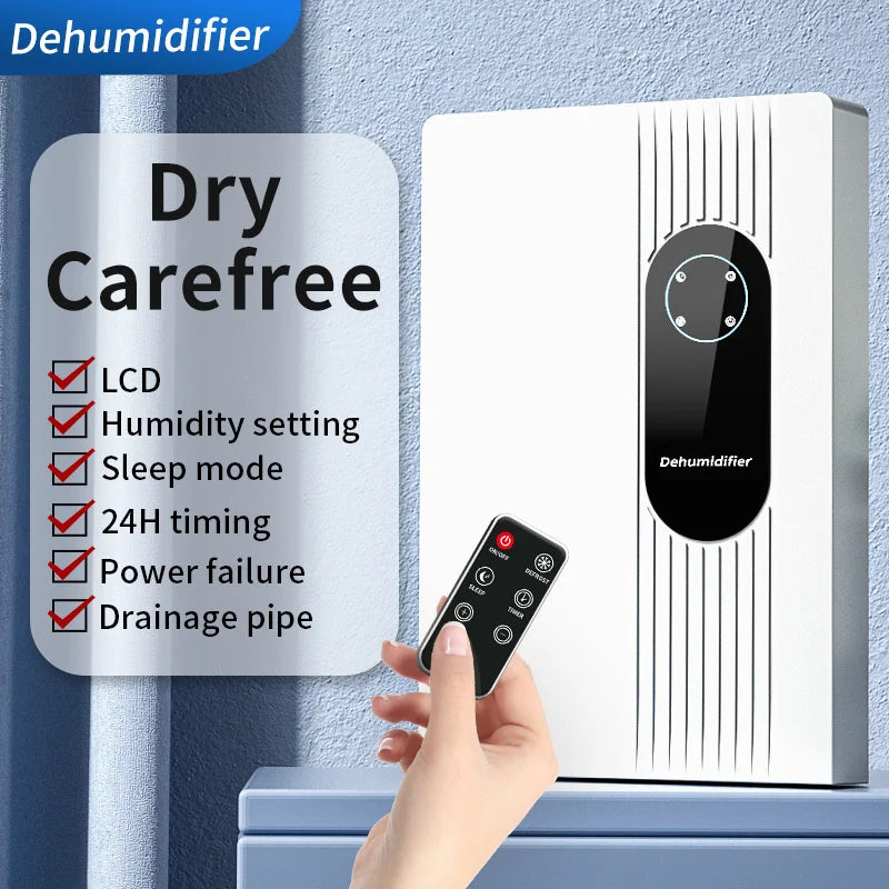 Déshumidificateur 2L pour sèche-air domestique 42W, déshumidificateur d'air pour sous-sol de chambre à coucher, petit déshumidificateur à Absorption d'humidité