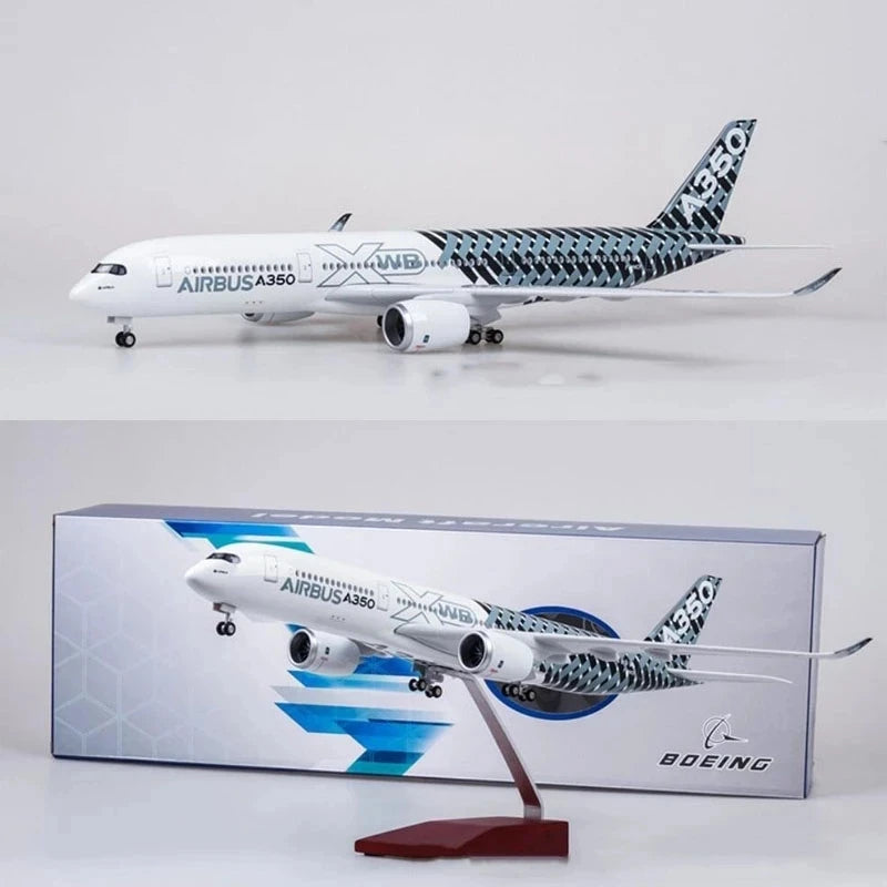 Avión a escala 47CM 1/142 Airbus A350 prototipo XWB avión de línea aérea modelo con rueda ligera Avión de resina de plástico fundido a presión para colección