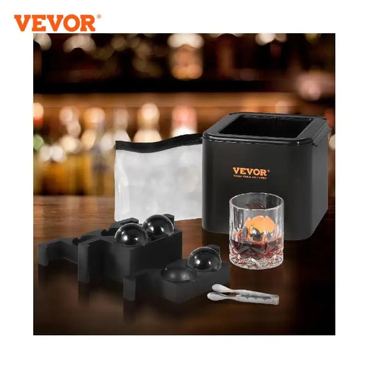 VEVOR 2 4 máquina para hacer bolas de hielo, esfera de hielo con bolsa de almacenamiento y abrazadera para hielo, cubo redondo transparente, máquina para hacer hielo, whisky, cóctel escocés, Brandy