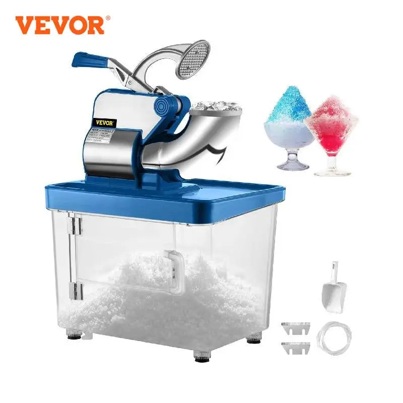 VEVOR-máquina eléctrica de conos de nieve, trituradora de hielo, granizadora, licuadora de vidrio, picadora, acero inoxidable, fría, comercial