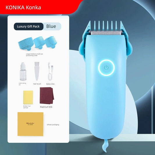 Konka Baby Hair Clipper Mute Hair Scissors Clippers USB Charging Fully Washable Electric Clipper LFQ-06