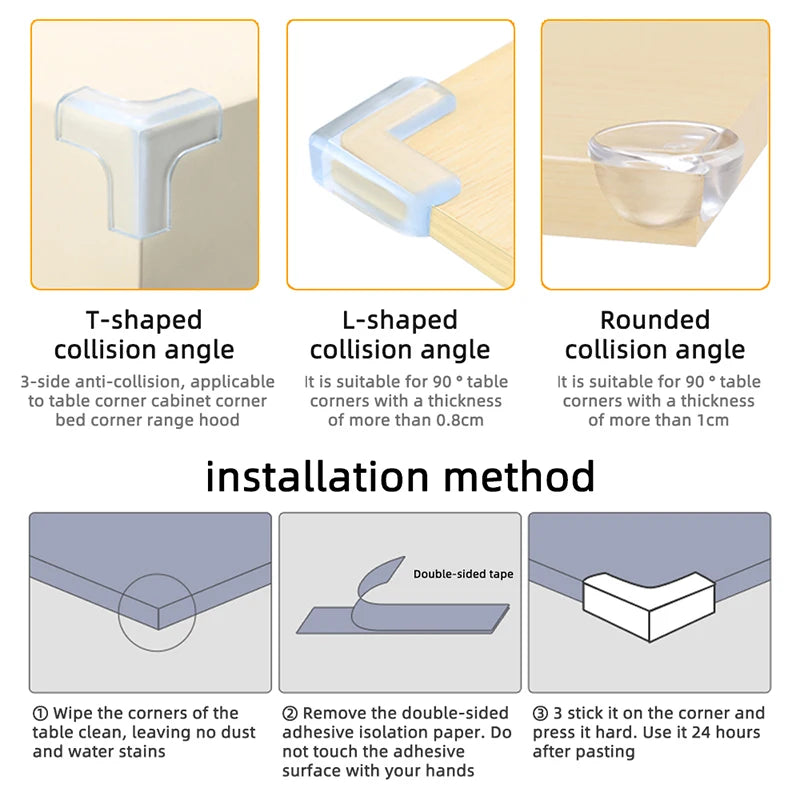 Protecteur de Table en Silicone pour enfants et bébés, 4/8 pièces, couverture de Protection des bords des coins de Table, souple et transparente, Anti-Collision