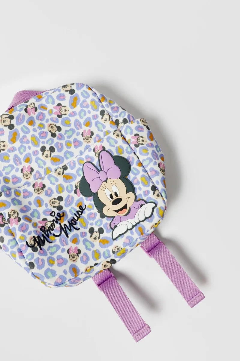 Sac à dos Disney Mickey et Minnie pour enfants, sac d'école de grande capacité avec imprimé de dessin animé pour filles, sac de rangement de livres pour bébés de la maternelle