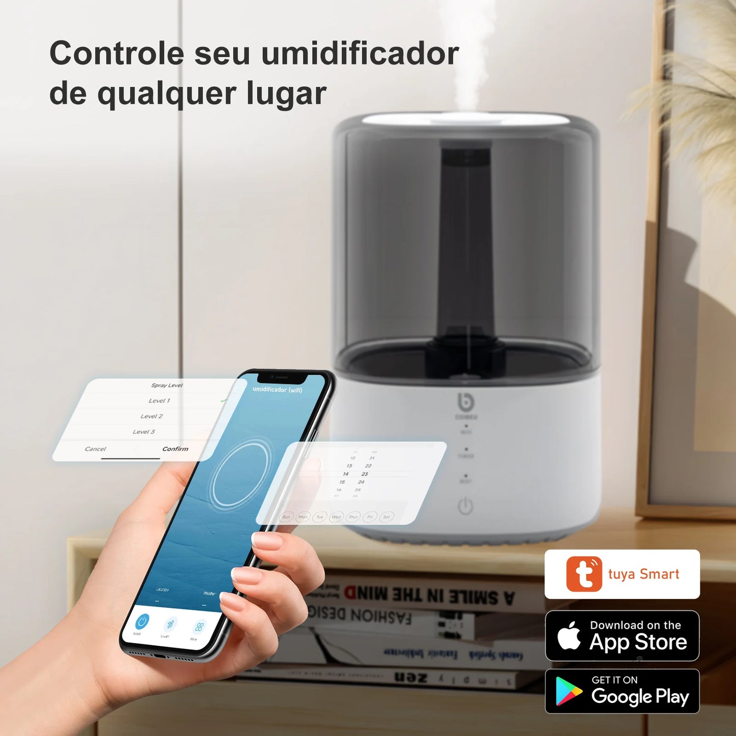 Humidificateur d'air professionnel, humidificateur d'air ultrasonique Intelligent, diffuseur d'arôme, vaporisateur, diffuseur, ue