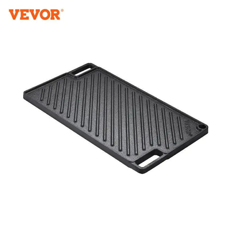 VEVOR plancha Reversible plancha de hierro fundido presazonada sartén familiar antiadherente utensilios de cocina con asas placa superior plana para barbacoa,