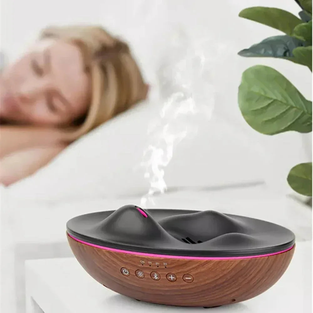 Diffuseur d'huiles essentielles aromathérapie humidificateur d'air Bluetooth musique Spray 300ml 7 LED lumières pour cadeau bureau maison Humificador