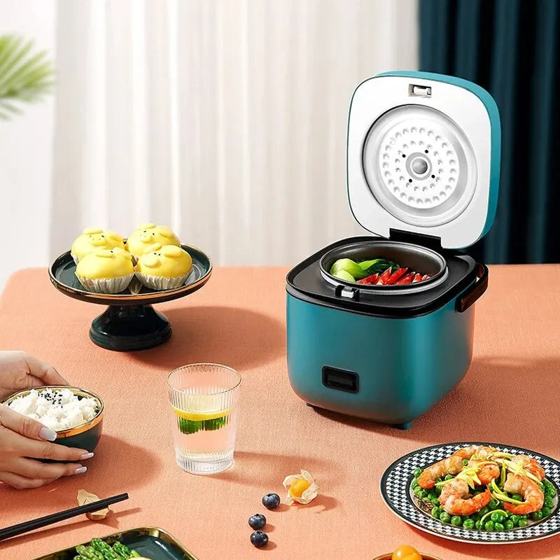 Olla arrocera eléctrica inteligente, miniollas multifuncionales que ofrecen utensilios de cocina antiadherentes para el hogar y la cocina, 220V con olla a vapor