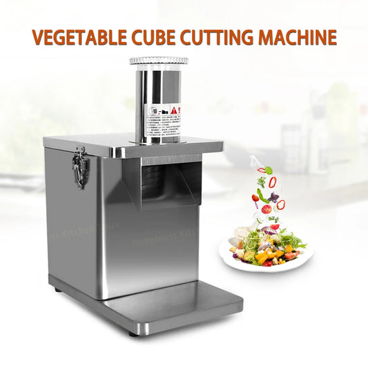 Commercial Electric Vegetable Cutter Fruit Slicer Tomato Pieces or Cube Cutting Stainless Steel Food Processor With 5 Blades