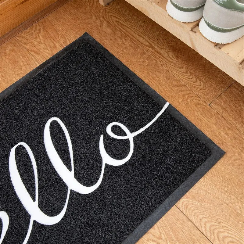 Nordic Foot Mat Letter Hello Carpet Entrance Door Silk Ring Anti Slip Floor Mat Front Door Rug Mat Home Kitchen Accessories