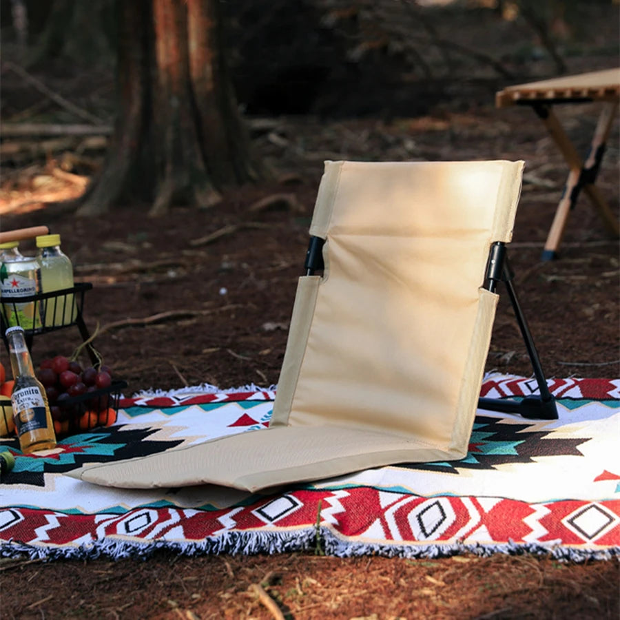 Silla plegable para acampar al aire libre, silla reclinable individual para jardín y parque, cojín con respaldo para Picnic, Camping, silla de playa plegable