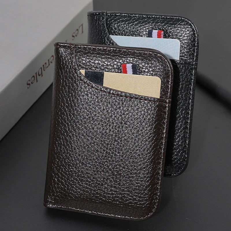 Portefeuille souple Super fin en cuir PU pour hommes, Mini portefeuille pour cartes de crédit, porte-cartes, portefeuille fin et court