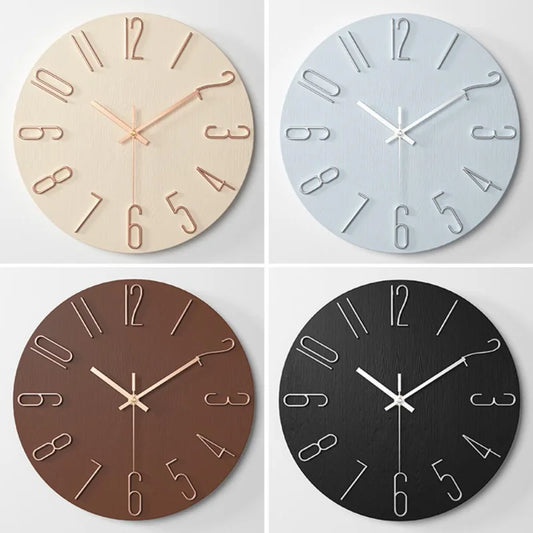 Reloj de pared de 12 pulgadas, silencioso, sin tictac, reloj decorativo de estilo moderno para el hogar, oficina, escuela, cocina, dormitorio, sala de estar (muchos colores)