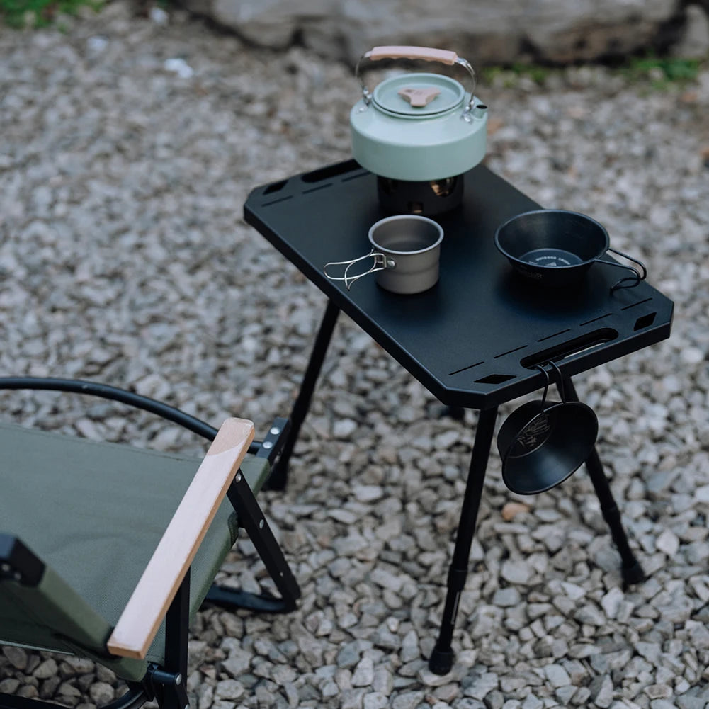 Table de Camping pliante à hauteur réglable, Table d'extérieur légère en alliage d'aluminium, Table tactique pour pique-nique et barbecue intérieur et extérieur