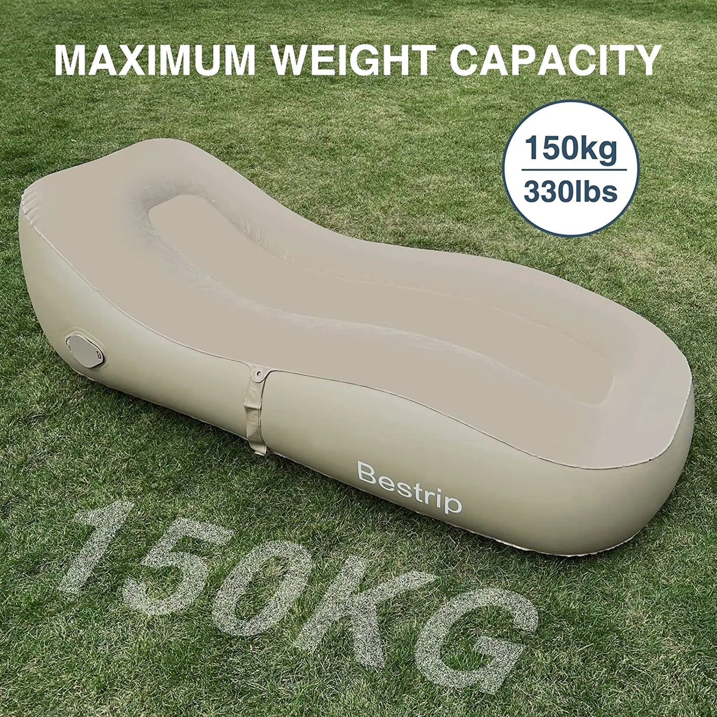 Bestrip Canapé gonflable, matelas pneumatique, canapé-lit, chaise gonflable pour jardin, plage, voyage, camping, pique-nique, mobilier d'extérieur