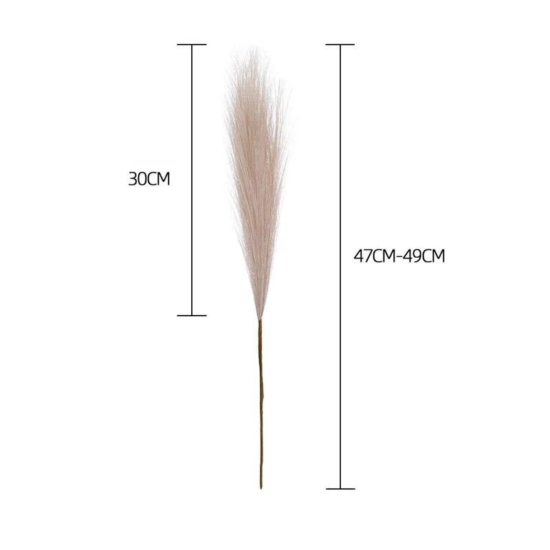 55CM 5/1 PIÈCES Moelleux Pampas Herbe Boho Décor Fleur Fausse Plante Roseau Simulé Fête De Mariage De Noël Décor À La Maison Fleur Artificielle