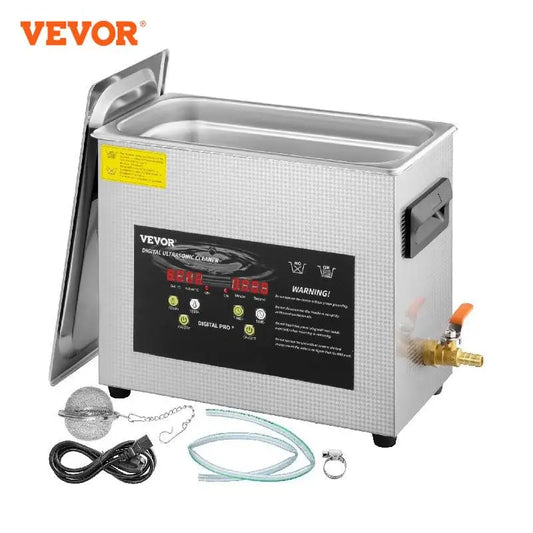 VEVOR-limpiador ultrasónico 2L, 3L, 6L, 10L, 15L, 40KHz, transductor potente, Mini lavadora portátil, ultrasonido, lavavajillas, joyería