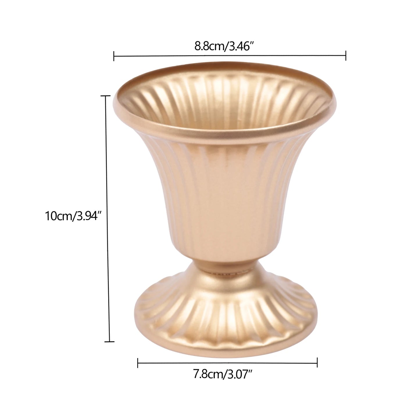 10pcs Creative Golden Flower Trumpet Vases Desktop Wedding Party Centerpieces Holder