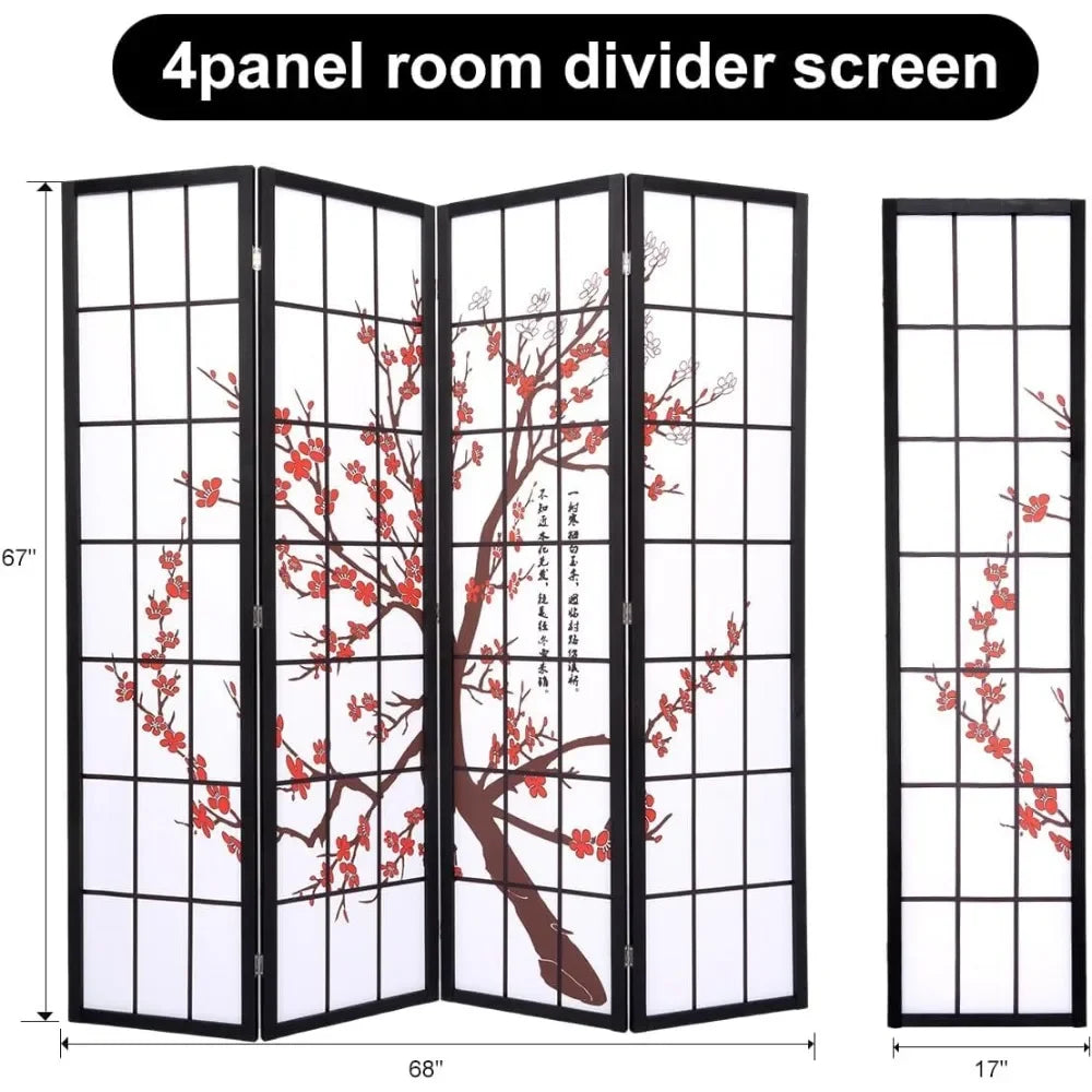 Separador de habitación, pantalla divisoria de 4 paneles, pantalla de privacidad, divisor de pared independiente portátil para diseño de divisor de habitación, decoración del hogar