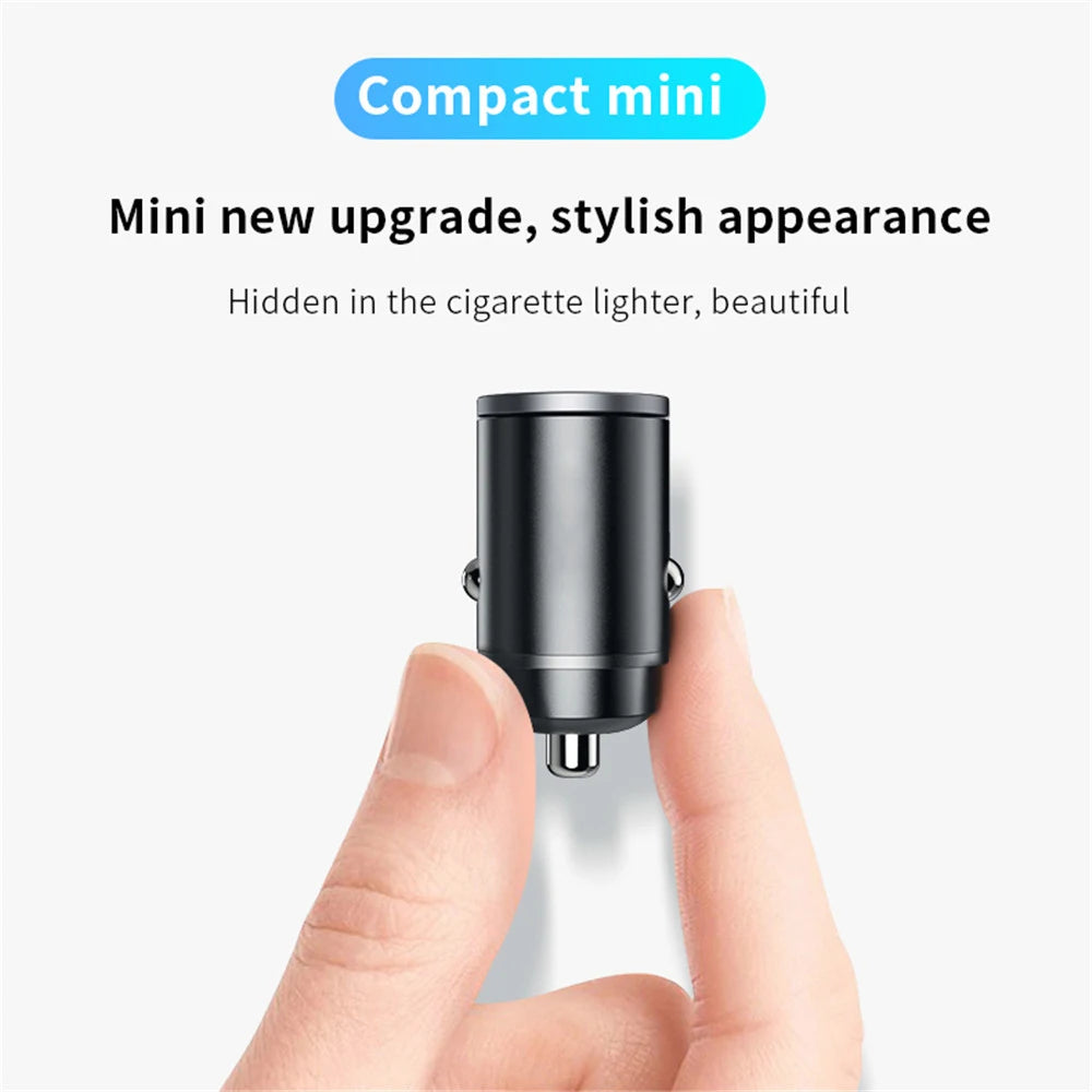 Mini chargeur de voiture 100W/200W QC3.0 PD, briquet 12-24V, charge rapide, USB Type C, pour Xiaomi Samsung Huawei iPhone Power